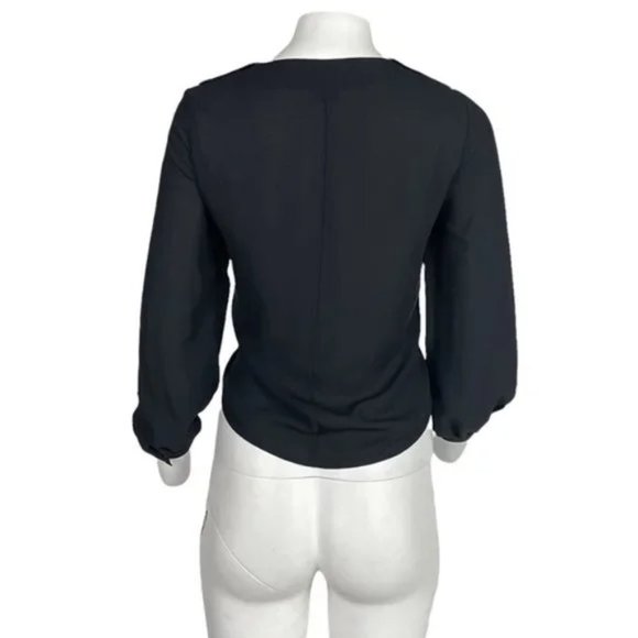 H&M Sheer Ruffle Top Black Size XS - Picture 3 of 3
